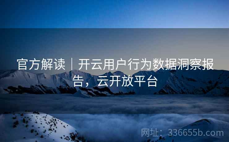 官方解读|开云用户行为数据洞察报告,云开放平台