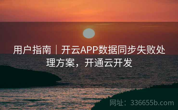 用户指南|开云APP数据同步失败处理方案,开通云开发