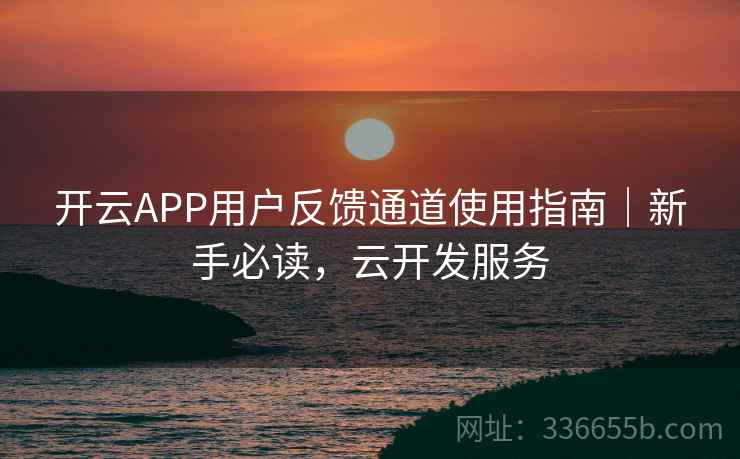 开云APP用户反馈通道使用指南｜新手必读，云开发服务